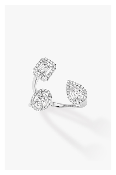 My Twin Trilogy Ring in White Gold Size 53