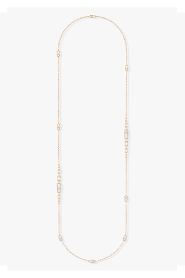 Move Uno Long Necklace in Pink Gold