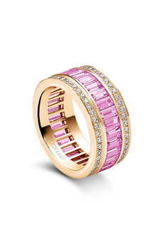 Baguette Love Pink Sapphire Ring