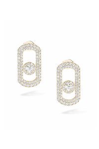 So Move Pavé Studs in Yellow Gold