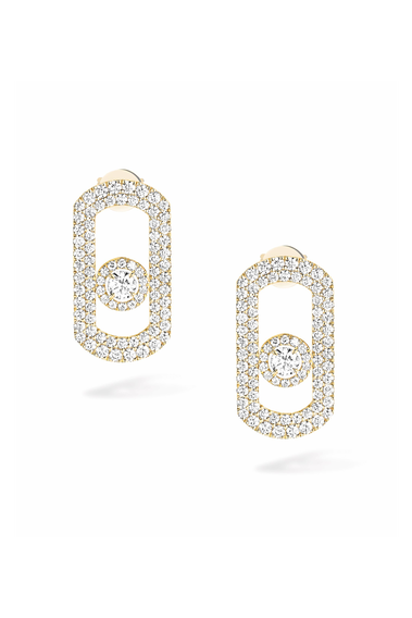 So Move Pav&eacute; Studs in Yellow Gold