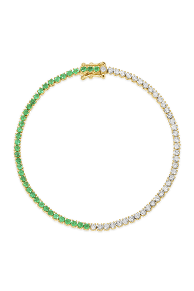 Emerald and Diamond Hepburn Bacelet