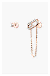 Move Uno Chain and Stud Earrings in Pink Gold