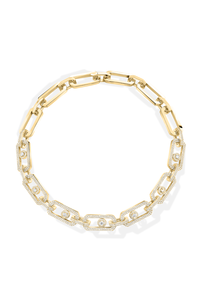 So Move XL Pavé Necklace in Yellow Gold