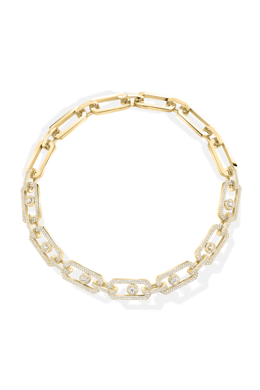 So Move XL Pav&eacute; Necklace in Yellow Gold