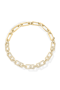 Yellow gold diamond pave necklace So Move XL