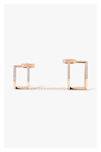Move Uno Double Ring in Pink Gold