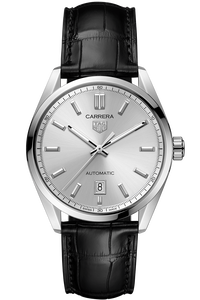 Carrera Calibre 5 Automatic Silver Leather Watch