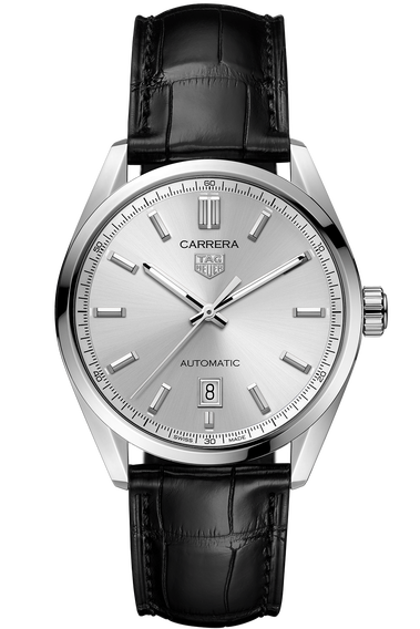 Carrera Calibre 5 Automatic Silver Leather Watch