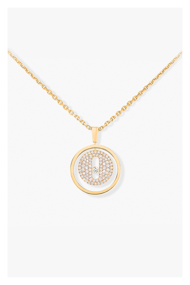 Lucky Move Pav&eacute; Pendant in Yellow Gold