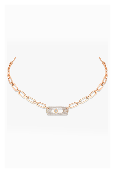 Move Link Chain Neckace in Pink Gold