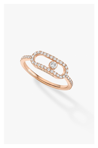 Move Uno LM Pavé Ring in Pink Gold Size 54