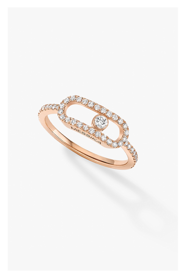 Move Uno LM Pav&eacute; Ring in Pink Gold Size 54