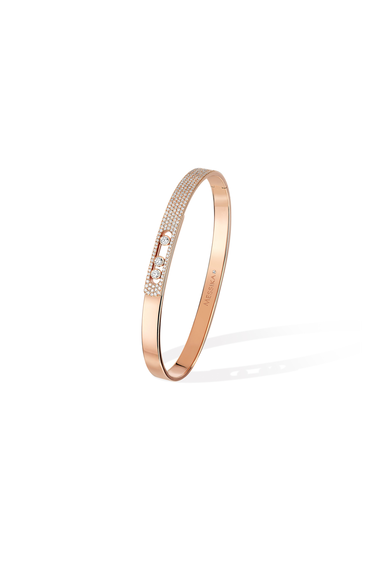 Move Noa PM Pav&eacute; Bangle in Pink Gold Size M