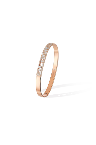 Pink gold pav&eacute; diamond bracelet Move Noa