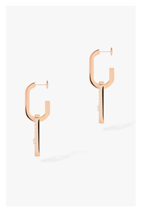 Move Link Earrings in Pink Gold