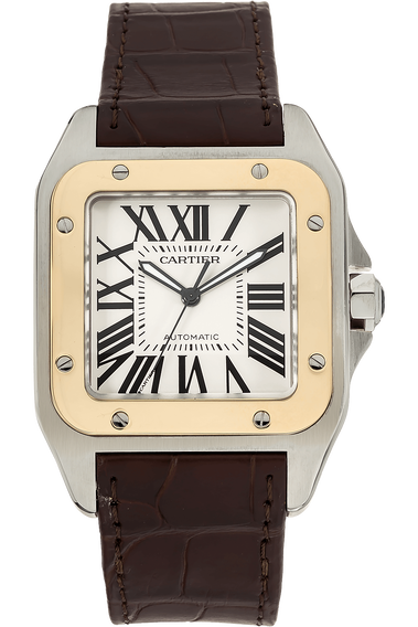 Santos 100 Yellow Gold and Stainless Steel Automatic