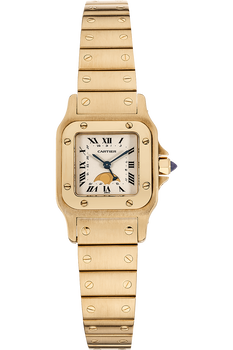 Santos Galbee Moonphase Yellow Gold Quartz