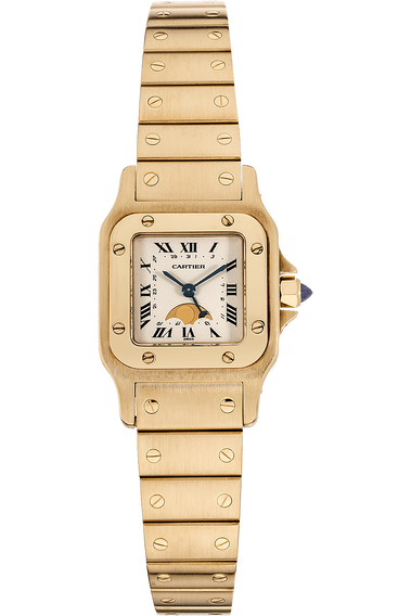 Santos Galbee Moonphase Yellow Gold Quartz