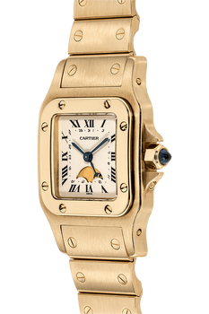 Santos Galbee Moonphase Yellow Gold Quartz