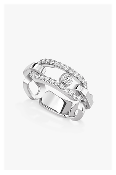 Move Link Ring in White Gold Size 54