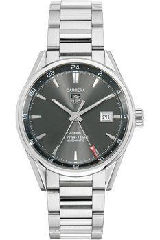 Carrera Calibre 7 Twin Time Stainless Steel Automatic