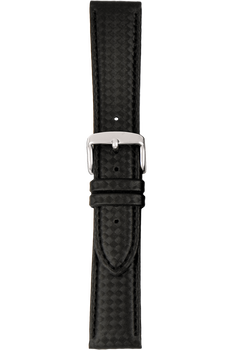 18 mm Black Leather Strap with Carbon-Fiber Finish