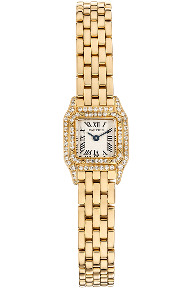 Panthere Art-Deco Yellow Gold Quartz