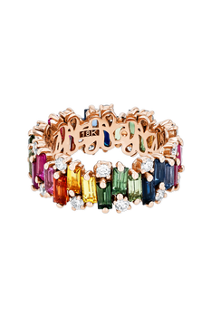 Shimmer Audrey Rainbow Sapphire Eternity Band