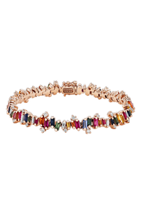 Bold Burst Rainbow Sapphire Tennis Bracelet