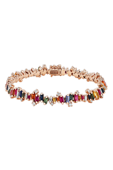 Bold Burst Rainbow Sapphire Tennis Bracelet