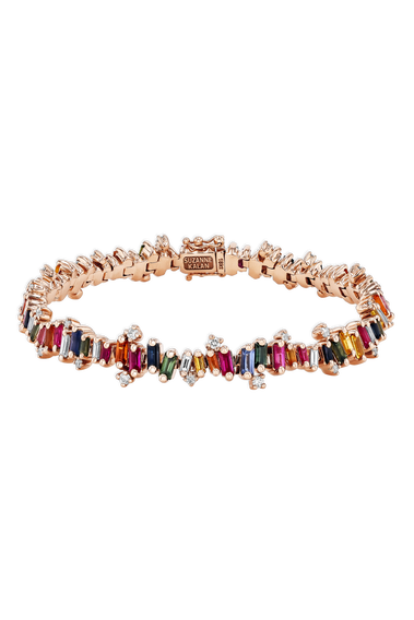 Bold Burst Rainbow Sapphire Tennis Bracelet