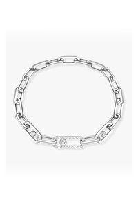 Move Link Bracelet in White Gold
