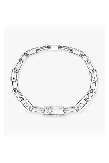 Move Link Bracelet in White Gold