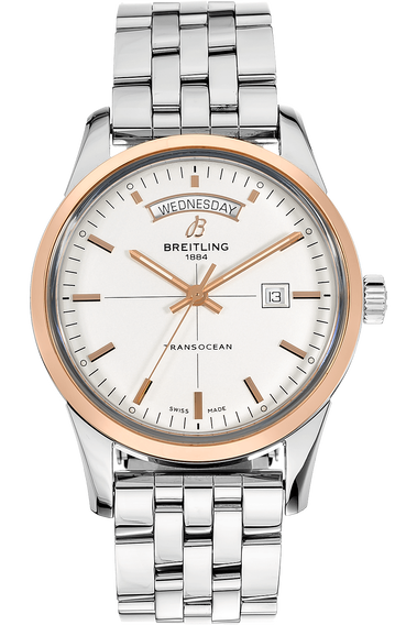 Transocean Day &amp; Date Rose Gold and Stainless Steel Automatic