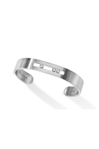 Natural titanium and white diamond bangle bracelet Move Titanium