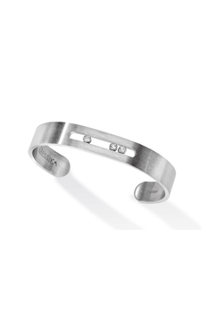 Natural titanium and white diamond bangle bracelet Move Titanium