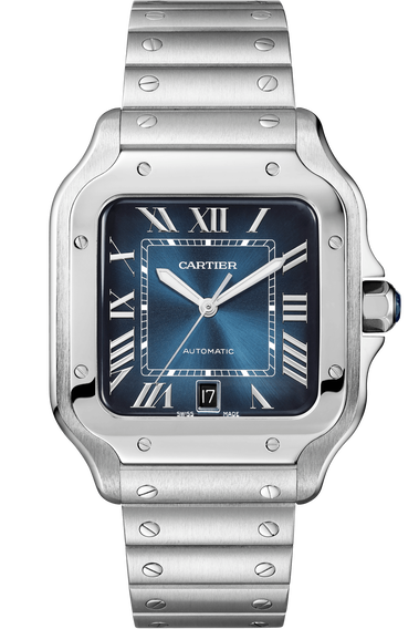 Santos de Cartier Stainless Steel, Large, two interchangeable straps