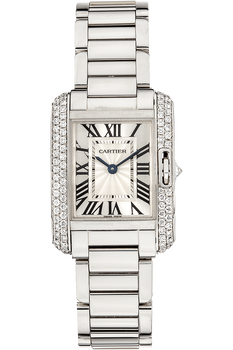 Tank Anglaise White Gold Quartz