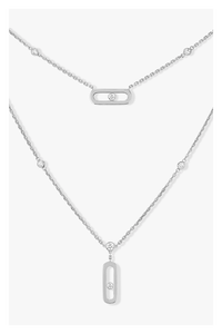 Move Uno 2-row Necklace in White Gold