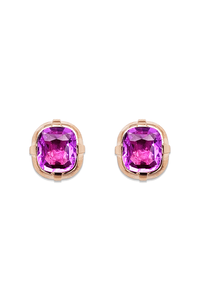 Cushion Cut Pink Sapphire Earrings