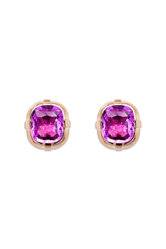 Cushion Cut Pink Sapphire Earrings