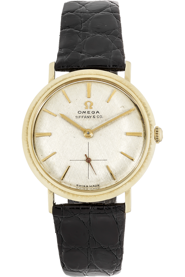 Pre Owned Omega Round Tiffany Co. Circa 1950s Yellow Gold Manual