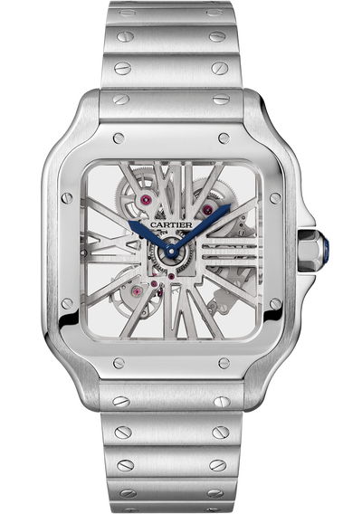 Cartier santos skeleton watch deals
