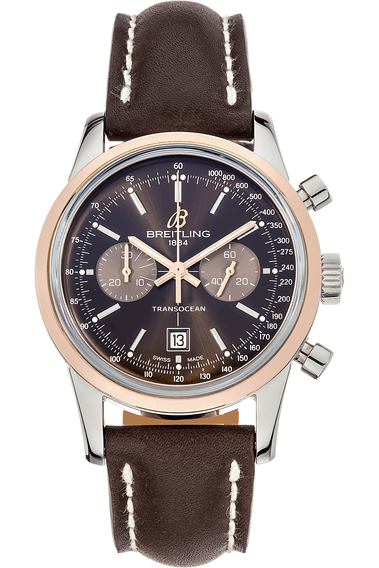 Transocean Chronograph Rose Gold and Stainless Steel Automatic