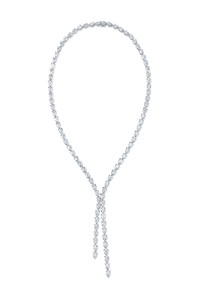 Lariat Necklace in White Gold