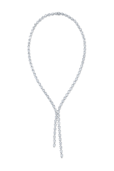 Lariat Necklace in White Gold