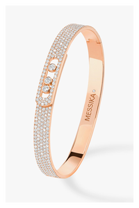 Move Noa Full Pavé SM Bangle in Pink Gold Size S
