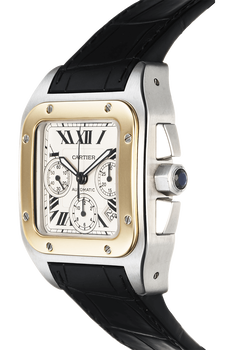 Santos 100 Chronograph Yellow Gold and Stainless Steel Automatic