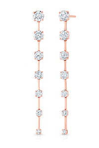 Bar Drop Earrings in Pink Gold